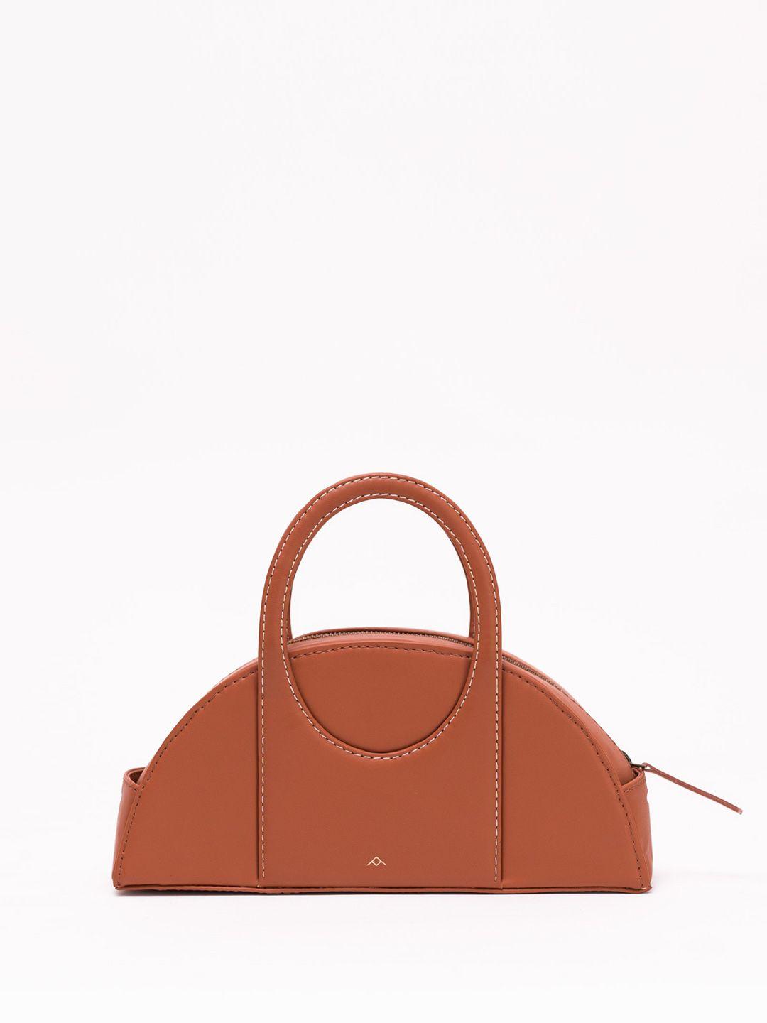 tann trim structured handheld bag with bow detail