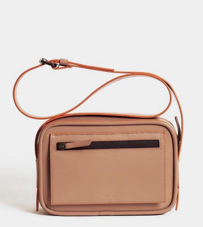 tanned classic messenger bag (dusty rose)