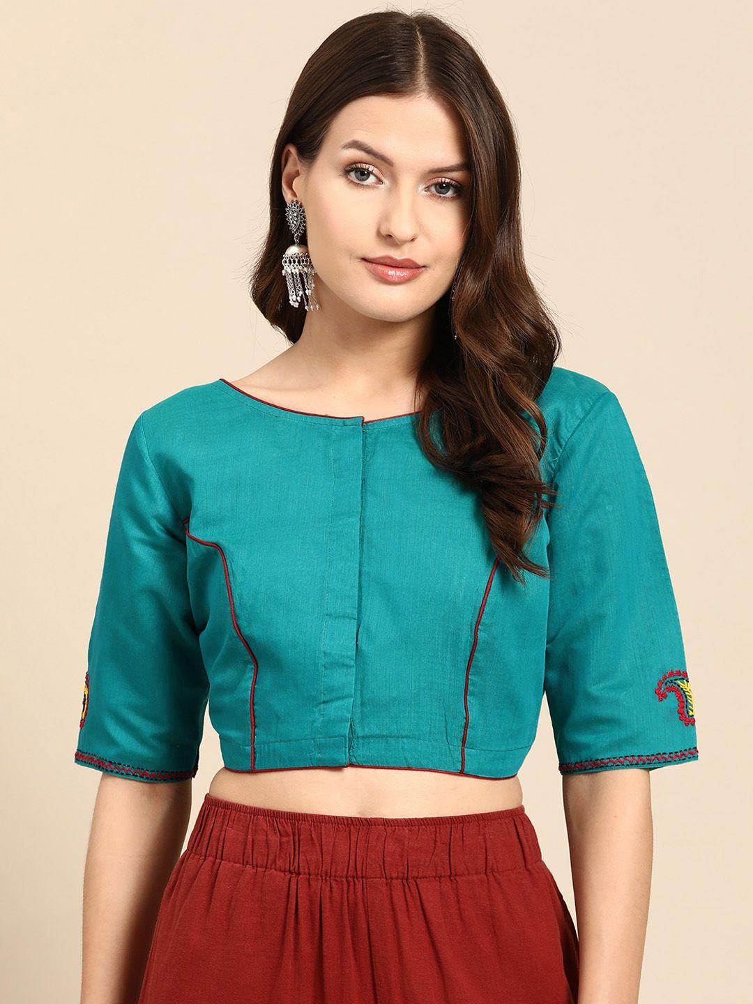 tantkatha embroidered saree blouse