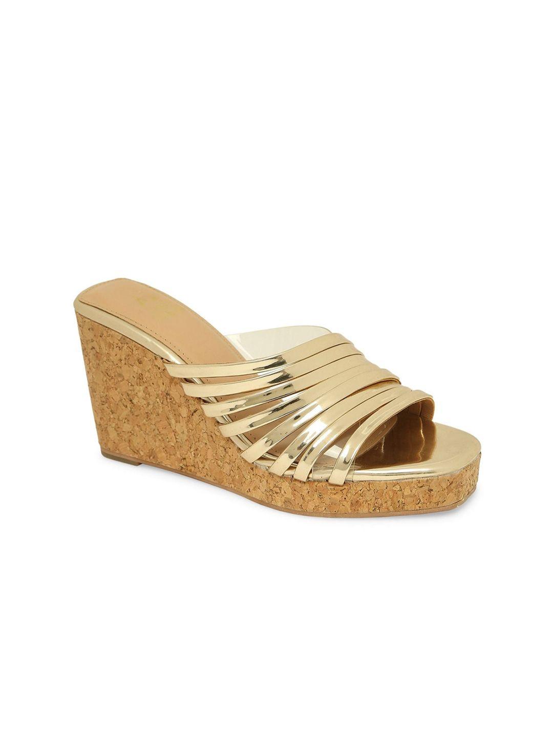 tao paris gold-toned wedge sandals