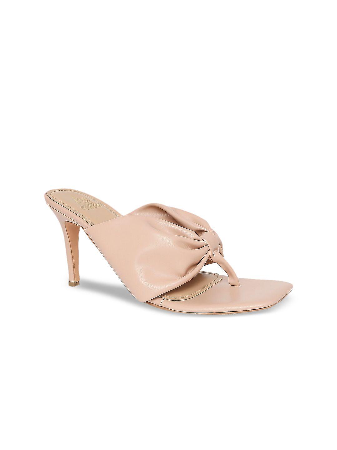 tao paris peach-coloured pu kitten sandals