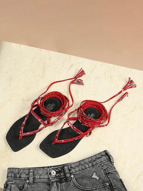 tao paris women's ibiza red gladiator sandals