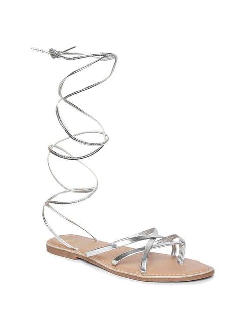 tao paris women's silver gladiator sandals