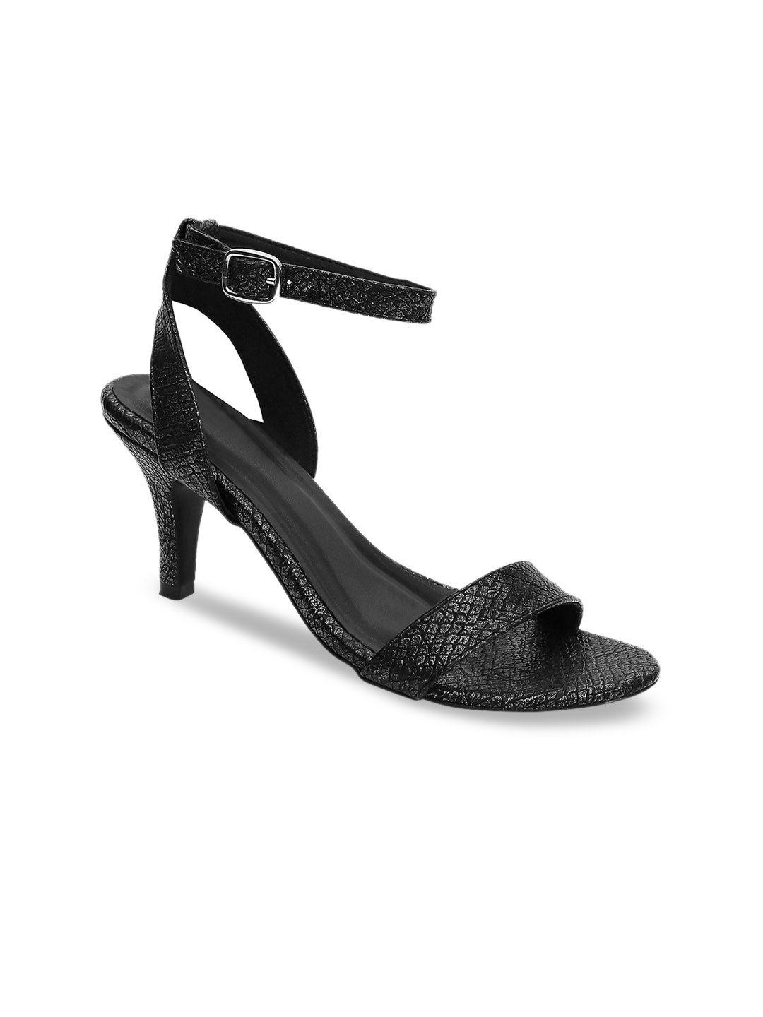 tao paris women black textured sandals