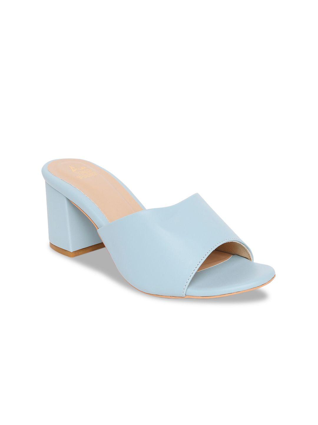 tao paris women blue solid block heels
