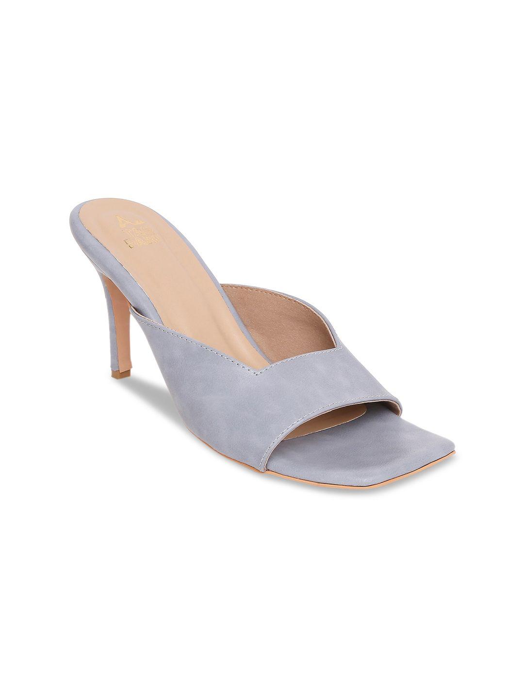 tao paris women grey solid slim heeled sandals