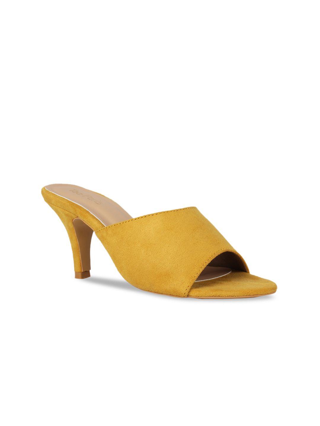 tao paris women yellow solid sandals