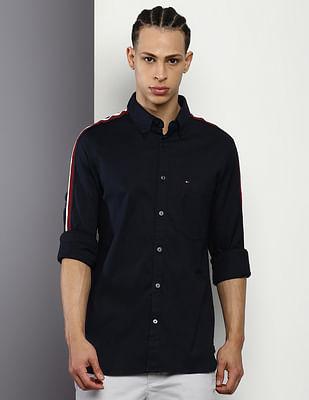 taped sleeve regular fit shirt