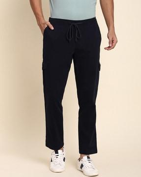 tapered fit cargo pants with drawstring