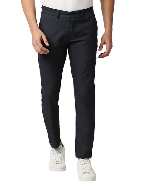 tapered fit flat-front chinos