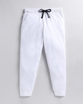 tapered fit jogger pants with drawstring waist