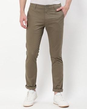 tapered fit chinos with insert pockets