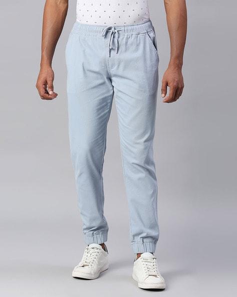 tapered fit flat-front jogger pants