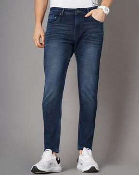 tapered fit jeans with insert pockets