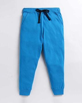 tapered fit jogger pants with drawstring waist