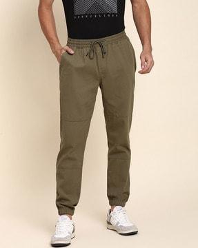 tapered fit jogger pants with drawstring