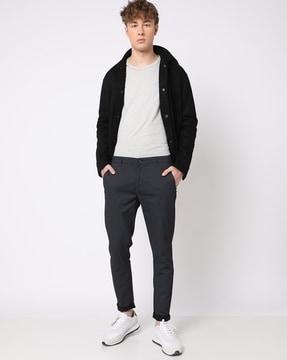 tapered fit mid-rise chinos