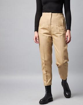 tapered fit pant with high-rise waist