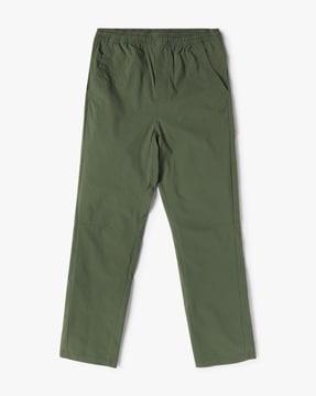 tapered fit pants with elasticated waist