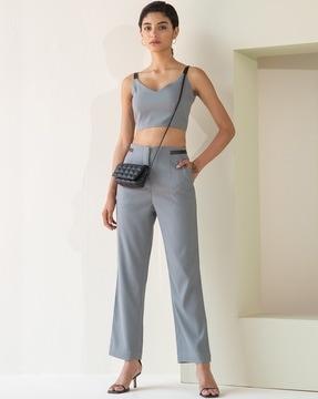 tapered fit pants with insert pockets