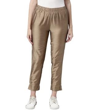 tapered fit pleat-front pants