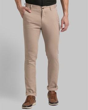 tapered fit pleated trousers