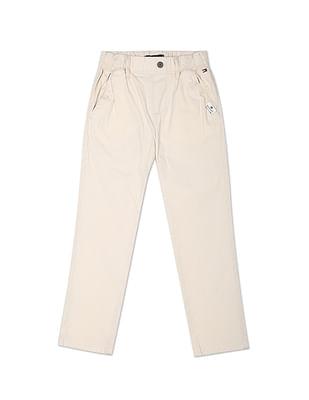 tapered fit poplin trousers