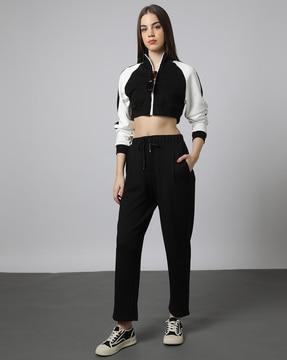 tapered track pants with pleats