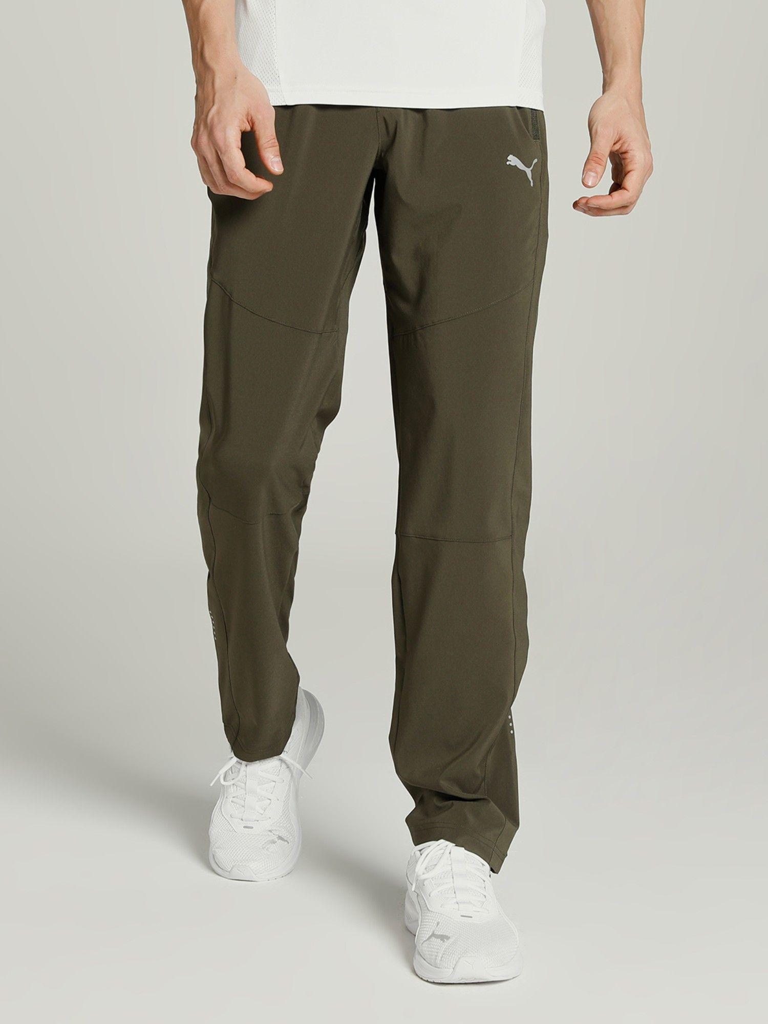 tapered woven mens green sweatpants