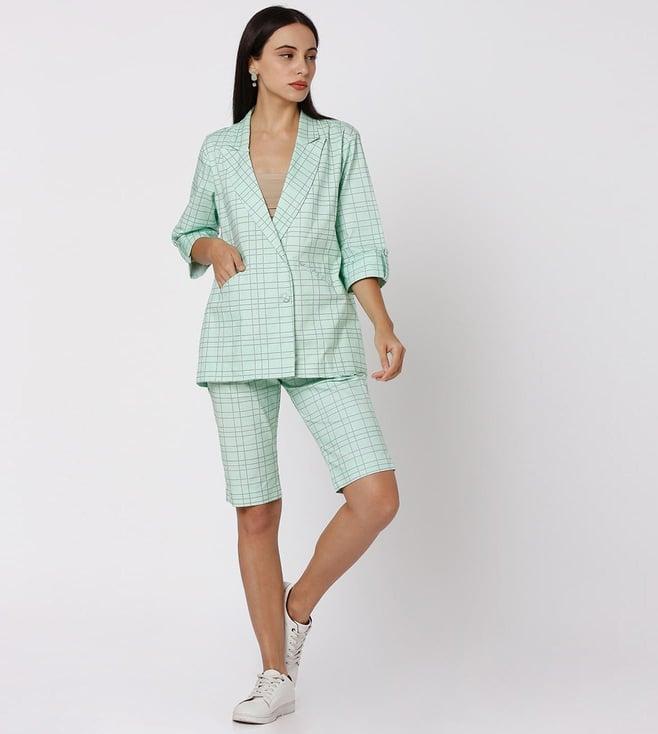 tara and i green checkered co-ord set