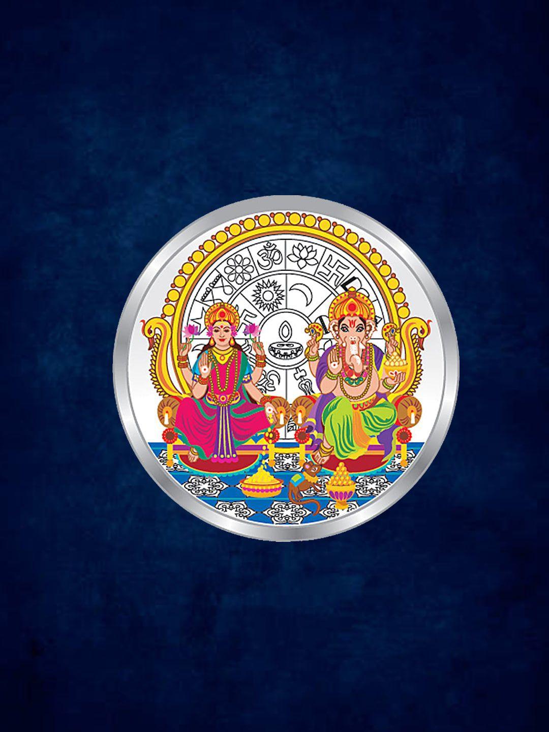 taraash goddess lakshmi & lord ganesh silver coin-20 gram