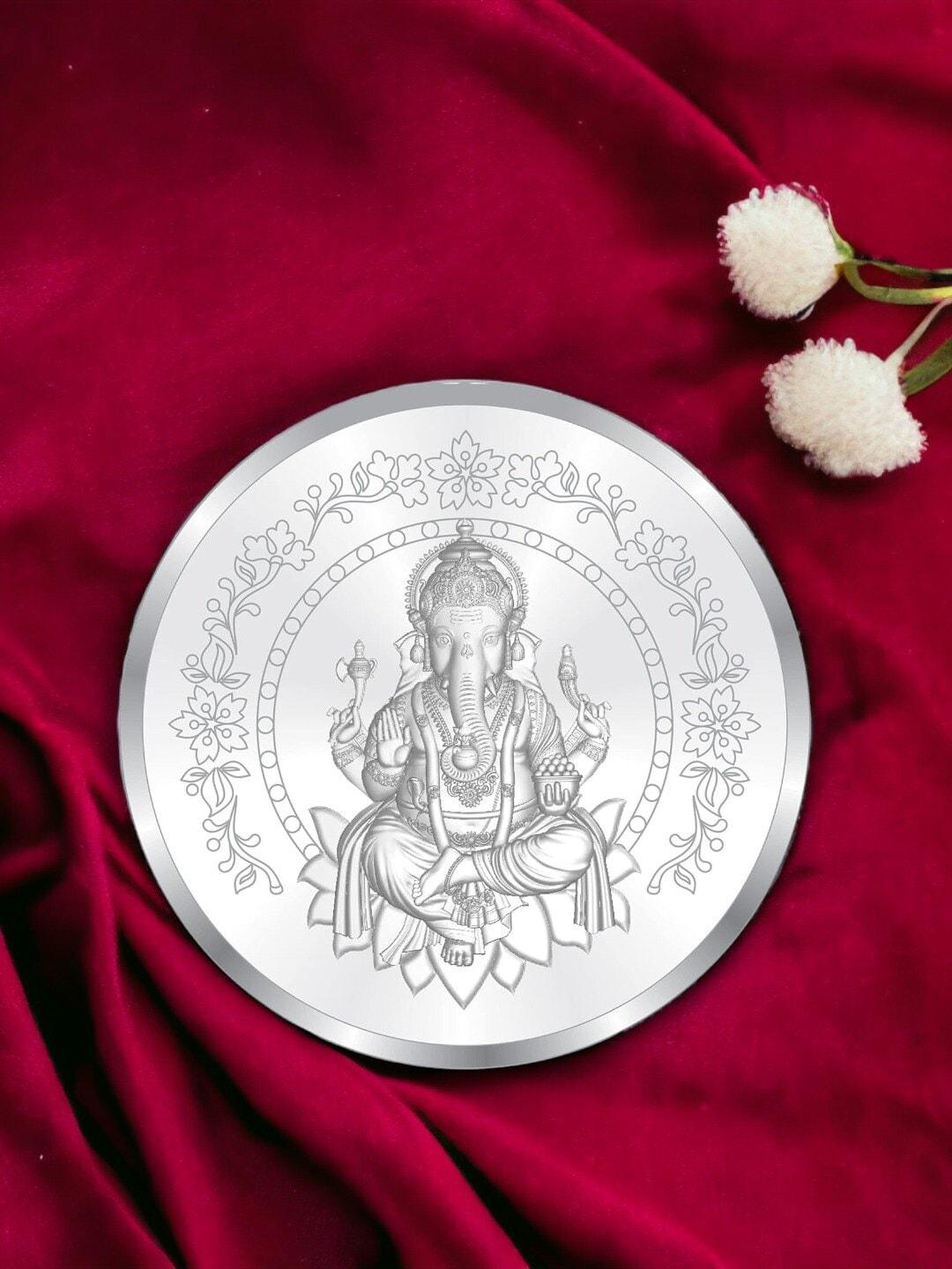 taraash lord ganesh 999 round silver coin 20 gm