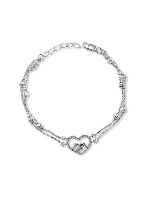 taraash 92.5 sterling silver heart bracelet for women