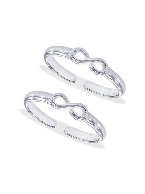 taraash 92.5 sterling silver infinity toe rings for women