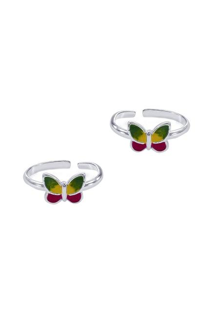 taraash butterfly 92.5 sterling silver toe ring