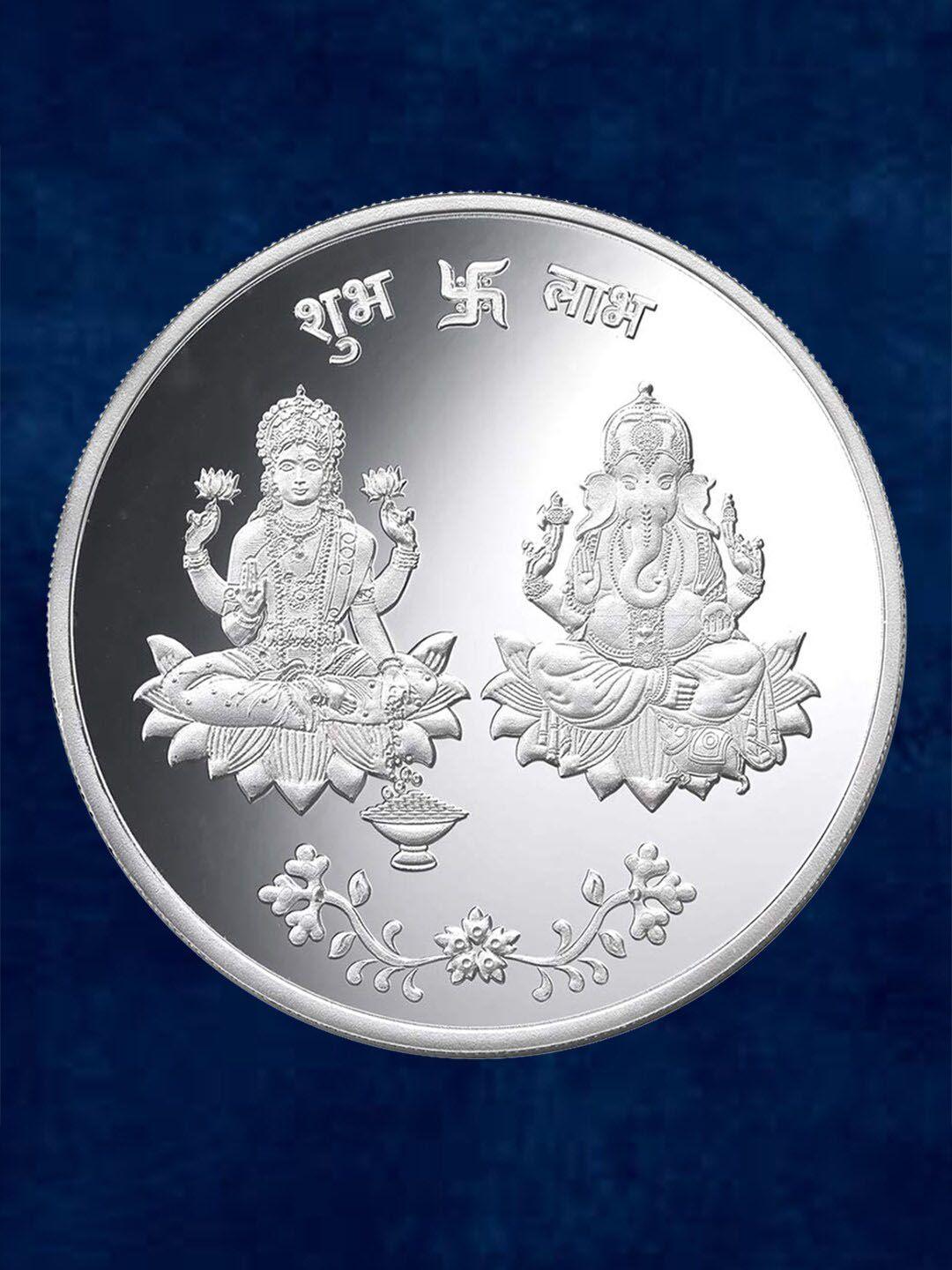 taraash lord ganesh & goddess lakshmi 999 silver coin - 100 gram