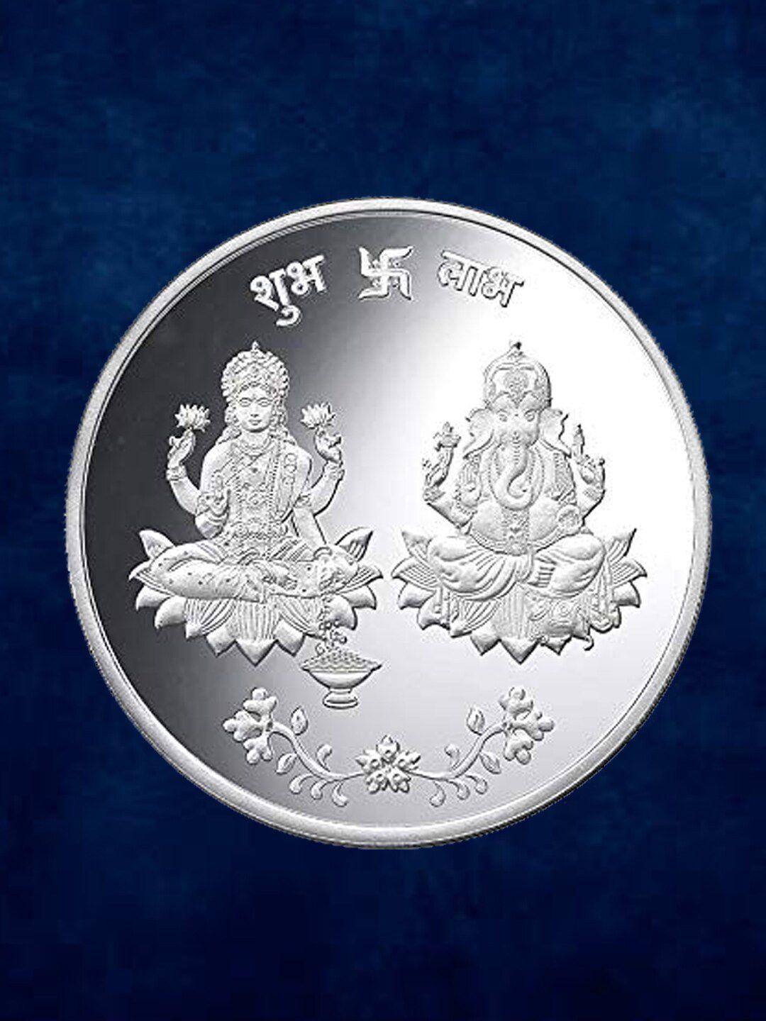 taraash lord ganesh & goddess lakshmi 999 silver coin - 20 gram