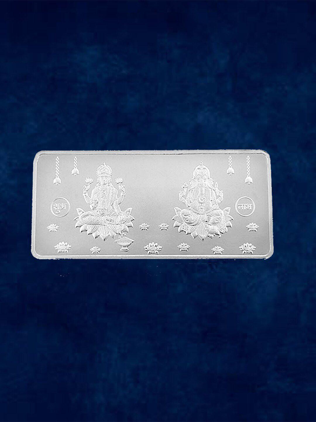 taraash lord ganesh & goddess lakshmi 999 silver coin bar - 10 gram