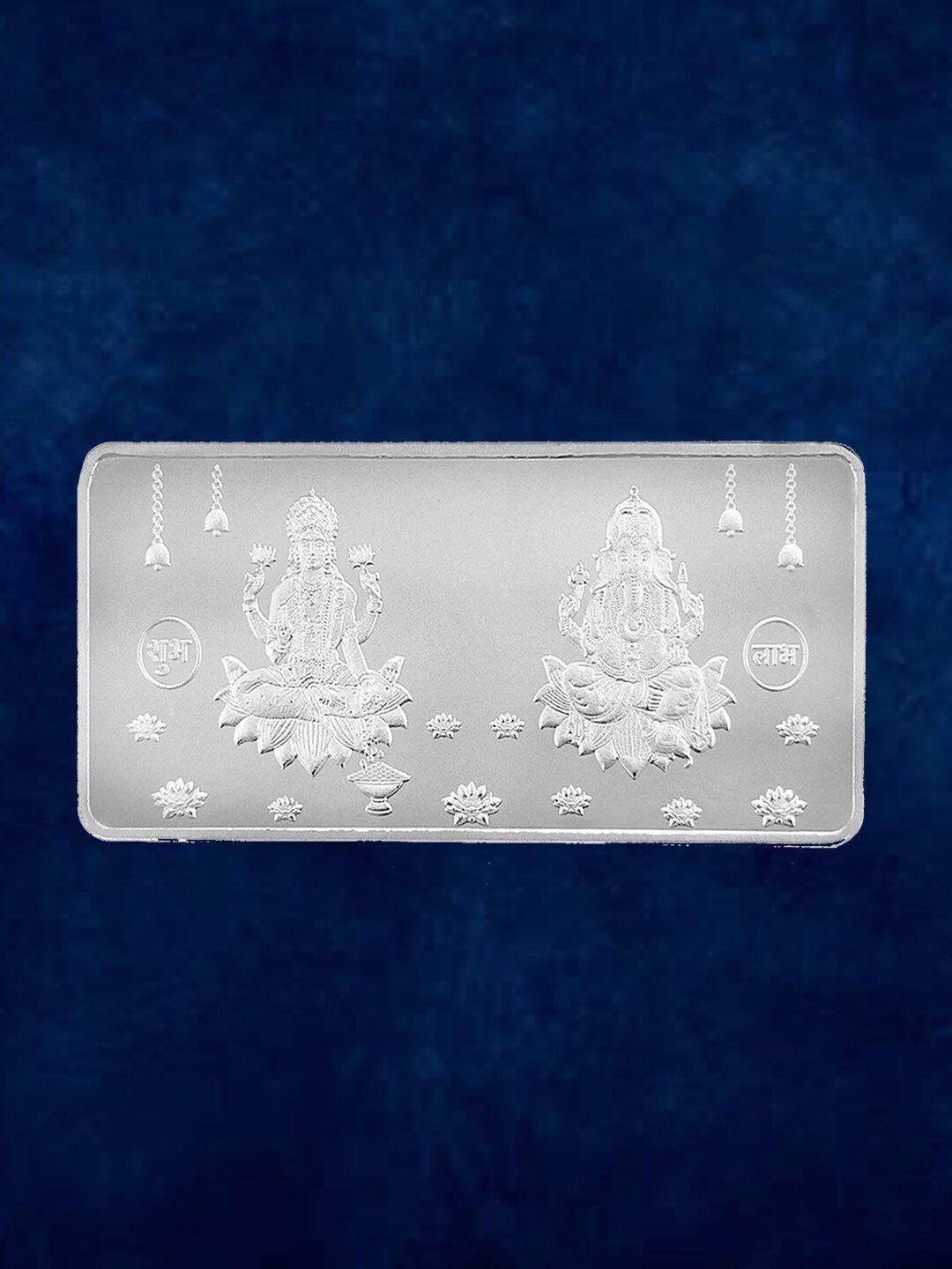 taraash lord ganesh & goddess lakshmi 999 silver coin bar - 50 gram