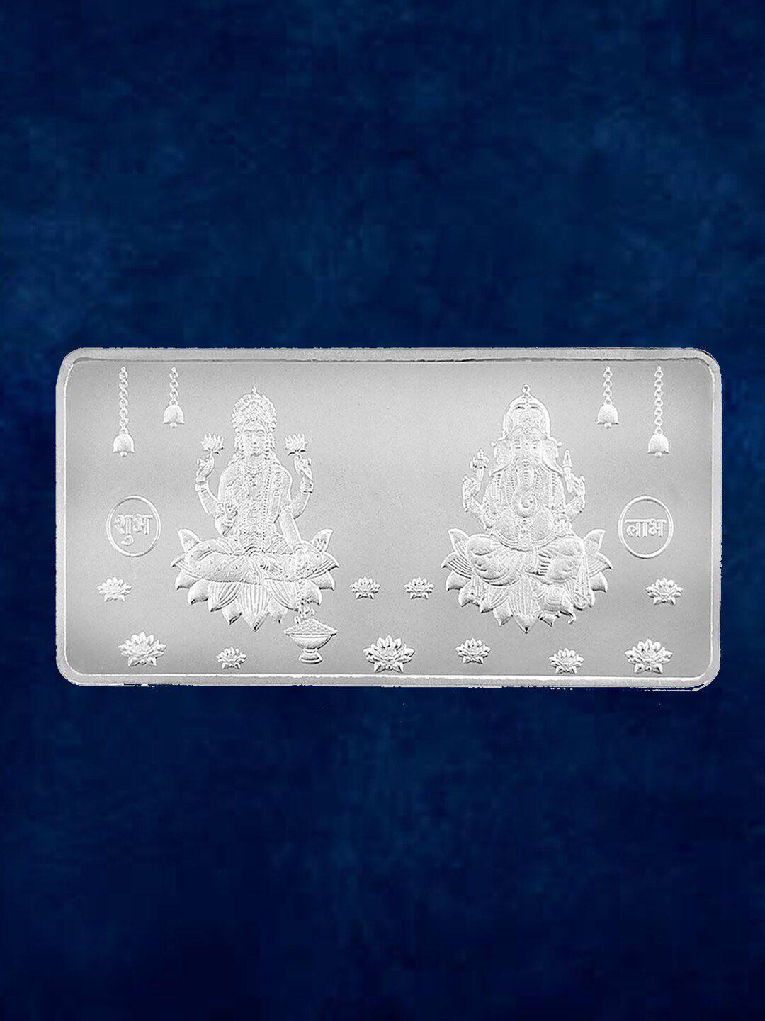 taraash lord ganesh & goddess lakshmi 999 silver coin bar- 100 gram