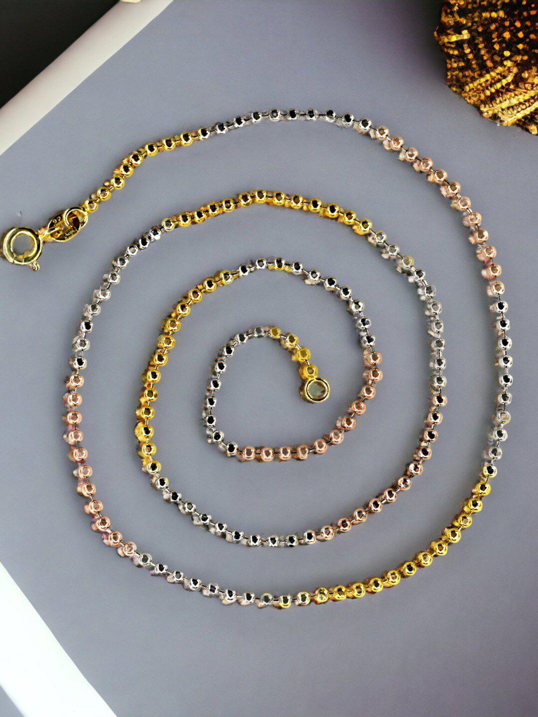 taraash unisex rose gold sterling silver rose gold-plated chain