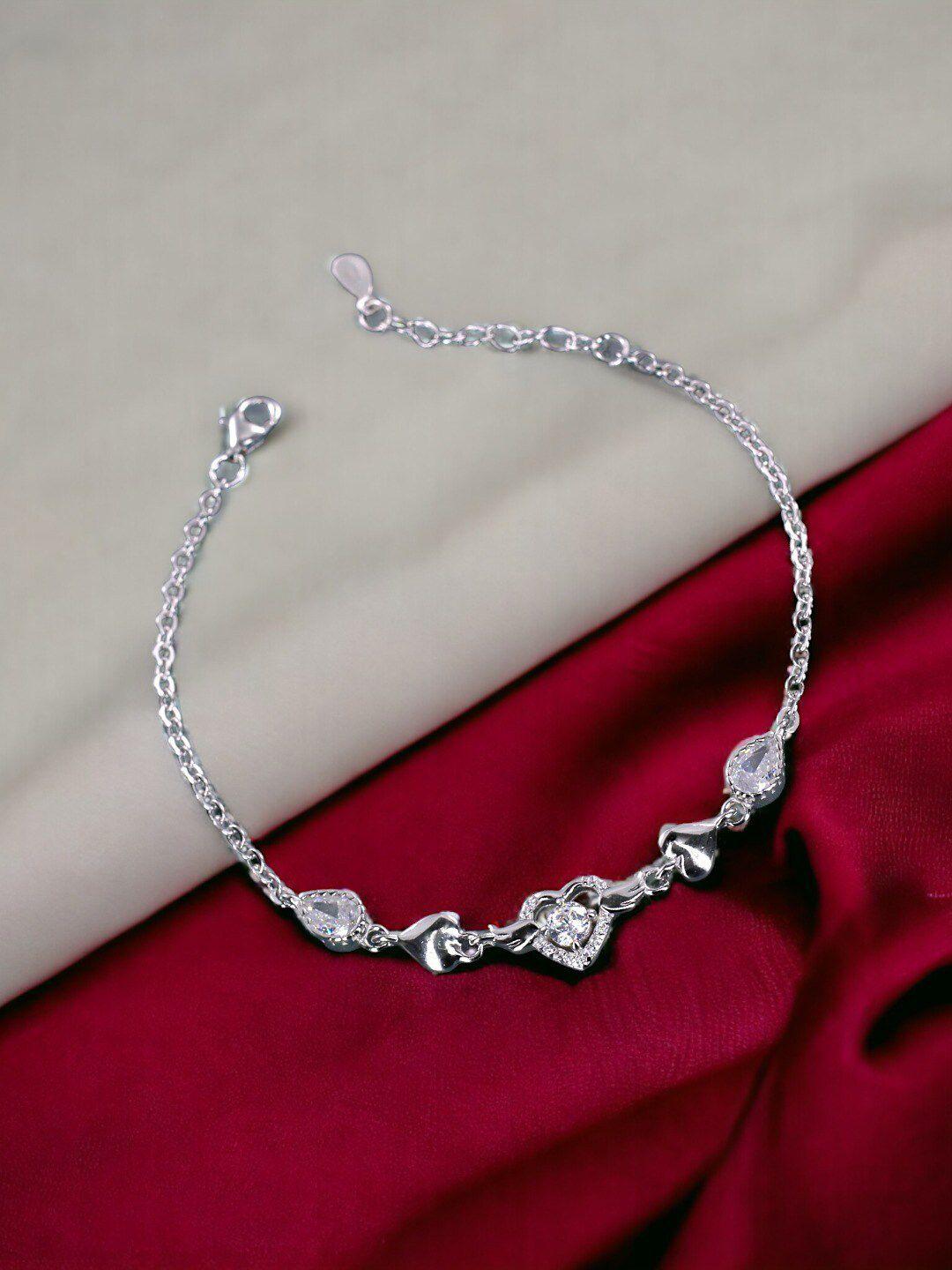 taraash women sterling silver charm bracelet