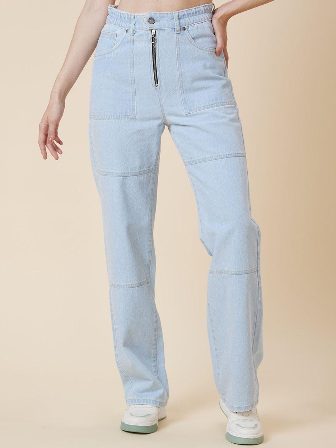 tarama-women-blue-wide-leg-high-rise-clean-look-cotton-jeans