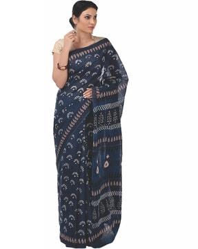 tarapur hand block print handcrafted cotton saree