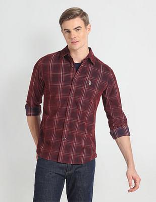 tartan check corduroy shirt