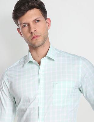 tartan check cotton formal shirt