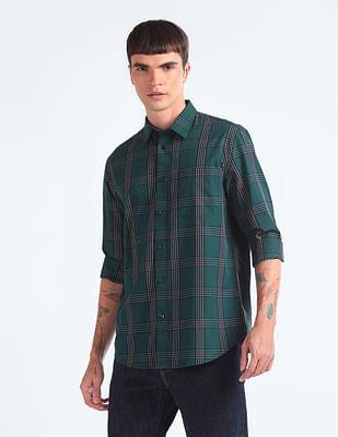 tartan check cotton shirt