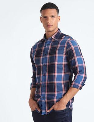 tartan check cotton shirt