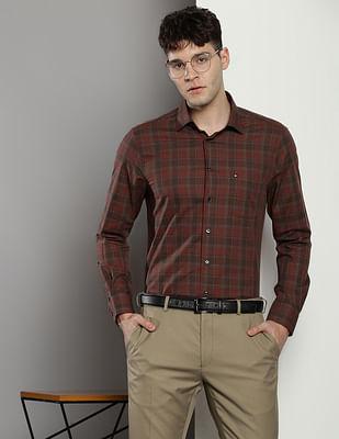 tartan check cotton shirt