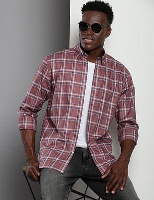 tartan check cotton twill shirt